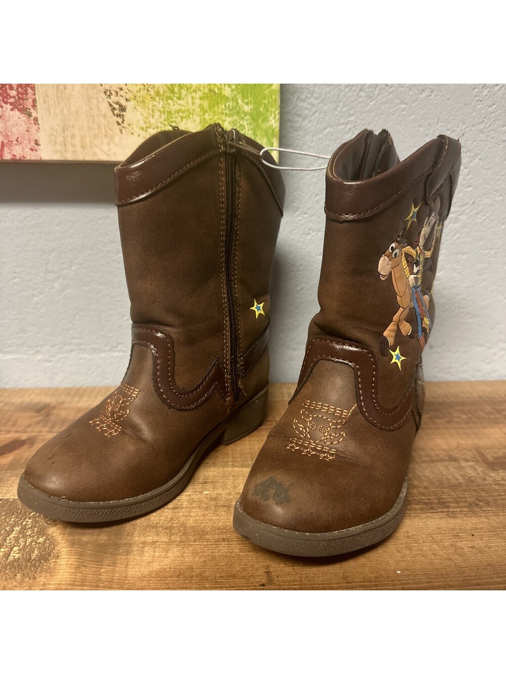 Toddler Size 7 -Disney Pixar Toy Story Woody Brown Western Cowboy Boots